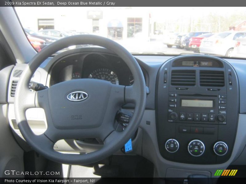Deep Ocean Blue Metallic / Gray 2009 Kia Spectra EX Sedan