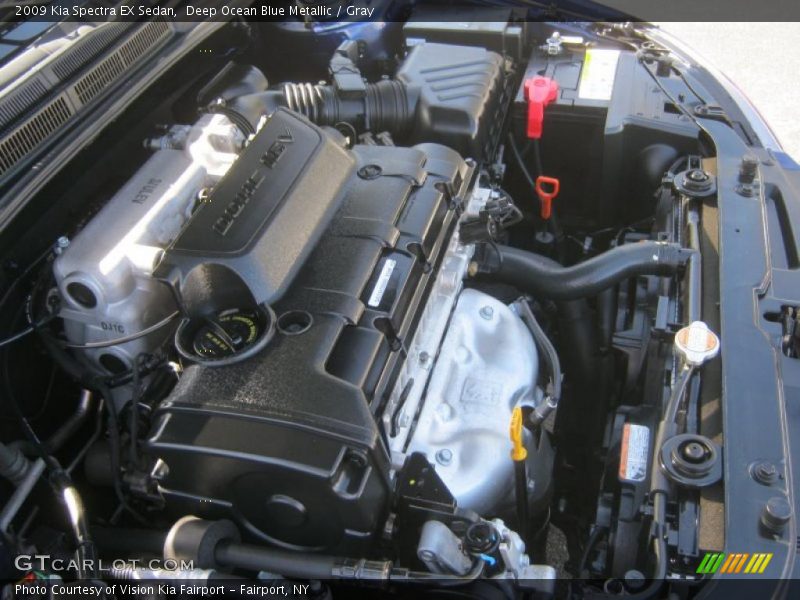 Deep Ocean Blue Metallic / Gray 2009 Kia Spectra EX Sedan