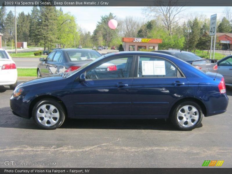 Deep Ocean Blue Metallic / Gray 2009 Kia Spectra EX Sedan