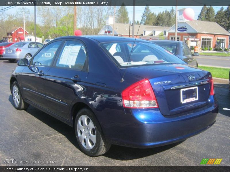 Deep Ocean Blue Metallic / Gray 2009 Kia Spectra EX Sedan