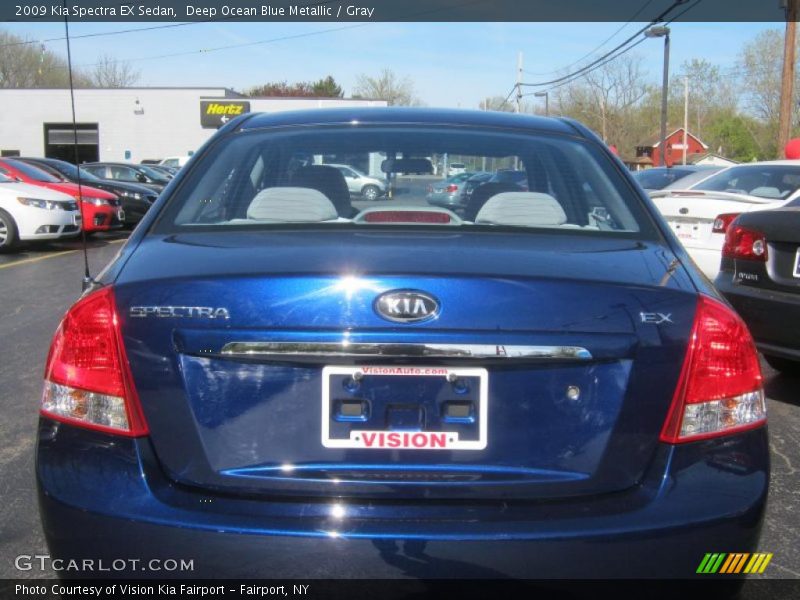 Deep Ocean Blue Metallic / Gray 2009 Kia Spectra EX Sedan
