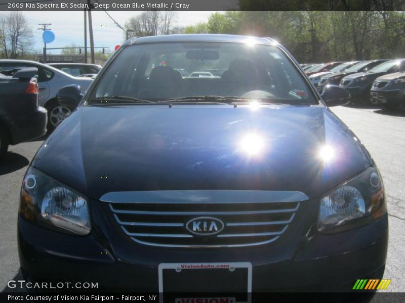 Deep Ocean Blue Metallic / Gray 2009 Kia Spectra EX Sedan