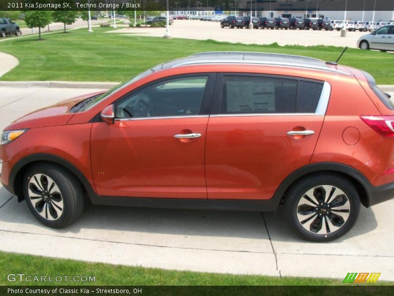 Techno Orange / Black 2011 Kia Sportage SX