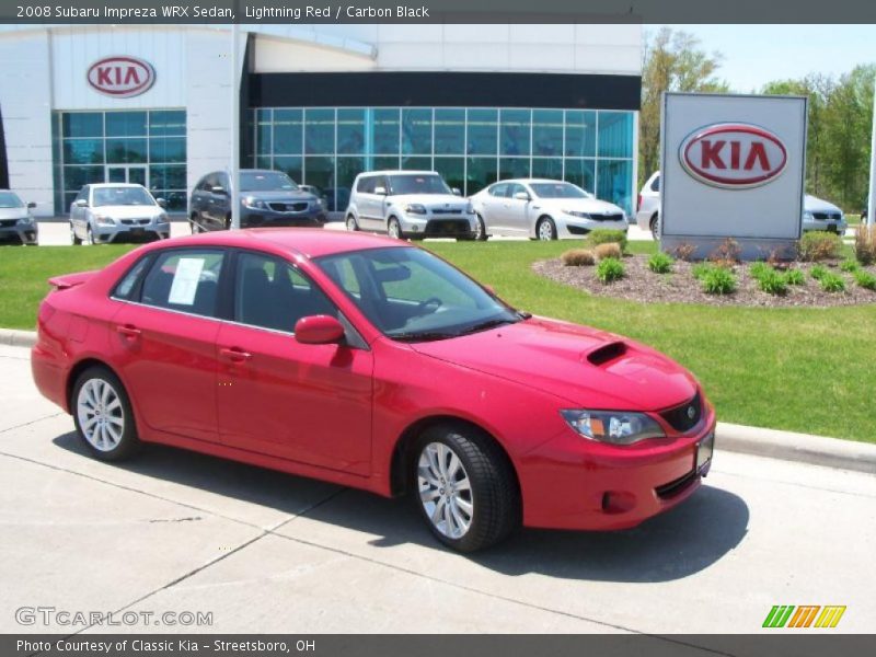 Lightning Red / Carbon Black 2008 Subaru Impreza WRX Sedan