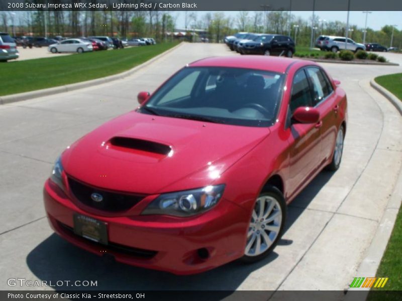Lightning Red / Carbon Black 2008 Subaru Impreza WRX Sedan