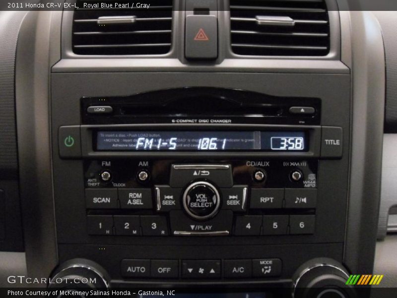 Royal Blue Pearl / Gray 2011 Honda CR-V EX-L