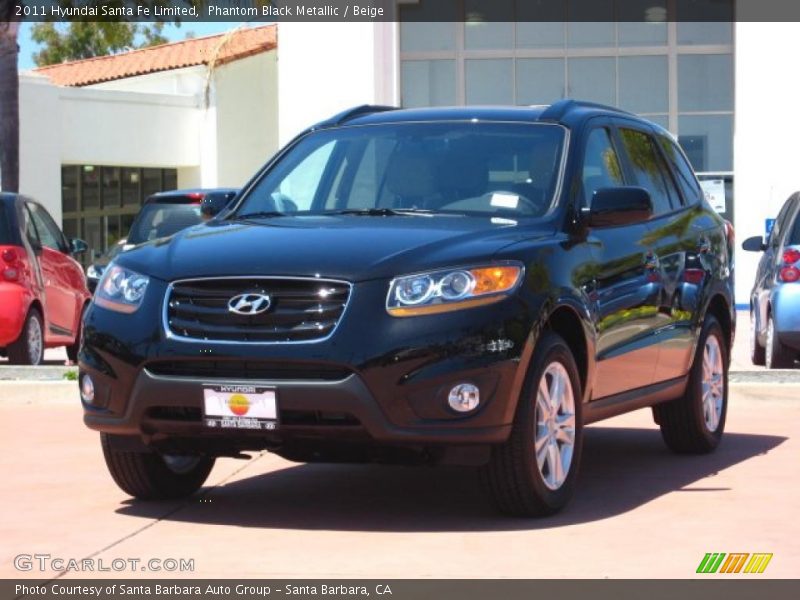 Phantom Black Metallic / Beige 2011 Hyundai Santa Fe Limited