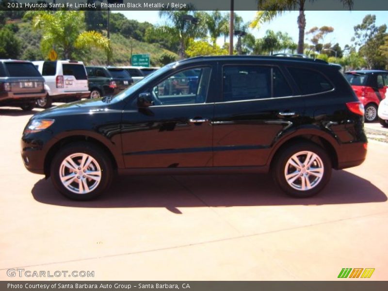 Phantom Black Metallic / Beige 2011 Hyundai Santa Fe Limited