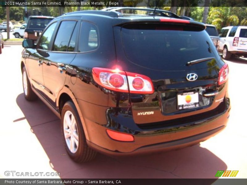Phantom Black Metallic / Beige 2011 Hyundai Santa Fe Limited