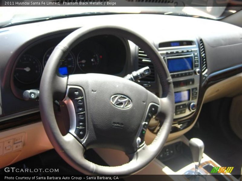 Phantom Black Metallic / Beige 2011 Hyundai Santa Fe Limited