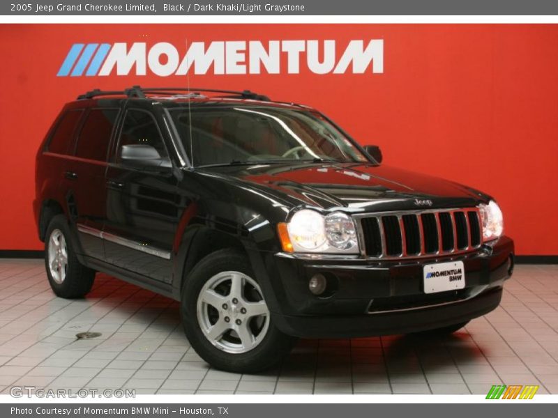 Black / Dark Khaki/Light Graystone 2005 Jeep Grand Cherokee Limited