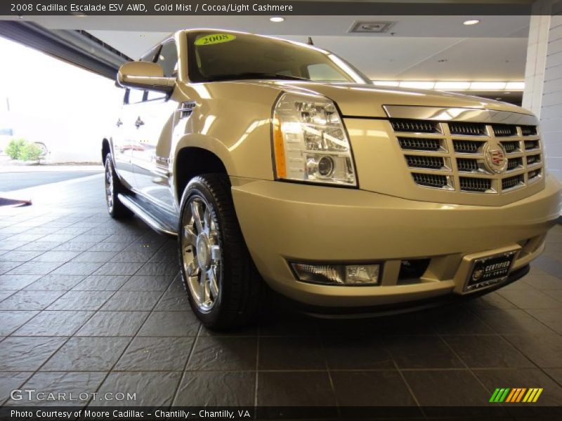 Gold Mist / Cocoa/Light Cashmere 2008 Cadillac Escalade ESV AWD