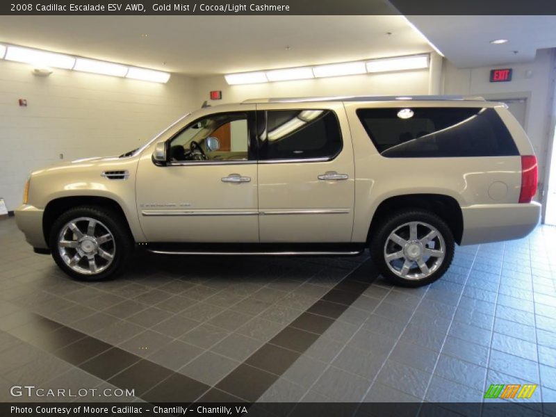Gold Mist / Cocoa/Light Cashmere 2008 Cadillac Escalade ESV AWD
