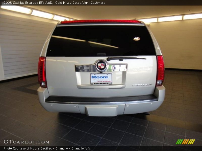 Gold Mist / Cocoa/Light Cashmere 2008 Cadillac Escalade ESV AWD