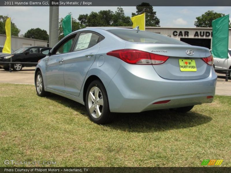 Blue Sky Metallic / Beige 2011 Hyundai Elantra GLS
