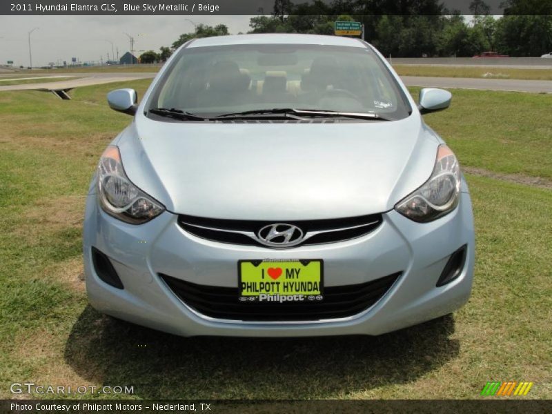 Blue Sky Metallic / Beige 2011 Hyundai Elantra GLS
