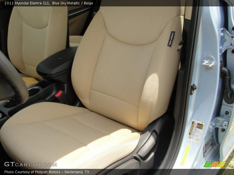 Blue Sky Metallic / Beige 2011 Hyundai Elantra GLS