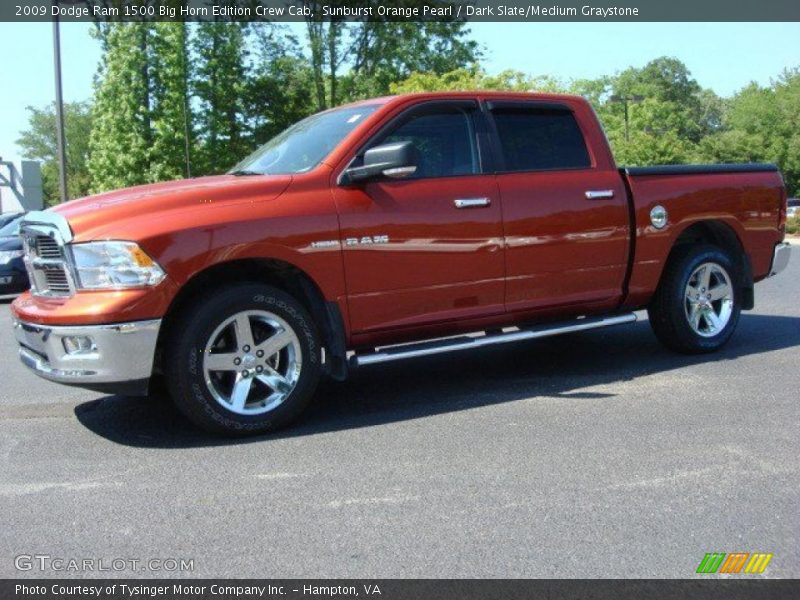 Sunburst Orange Pearl / Dark Slate/Medium Graystone 2009 Dodge Ram 1500 Big Horn Edition Crew Cab