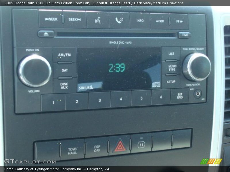 Sunburst Orange Pearl / Dark Slate/Medium Graystone 2009 Dodge Ram 1500 Big Horn Edition Crew Cab