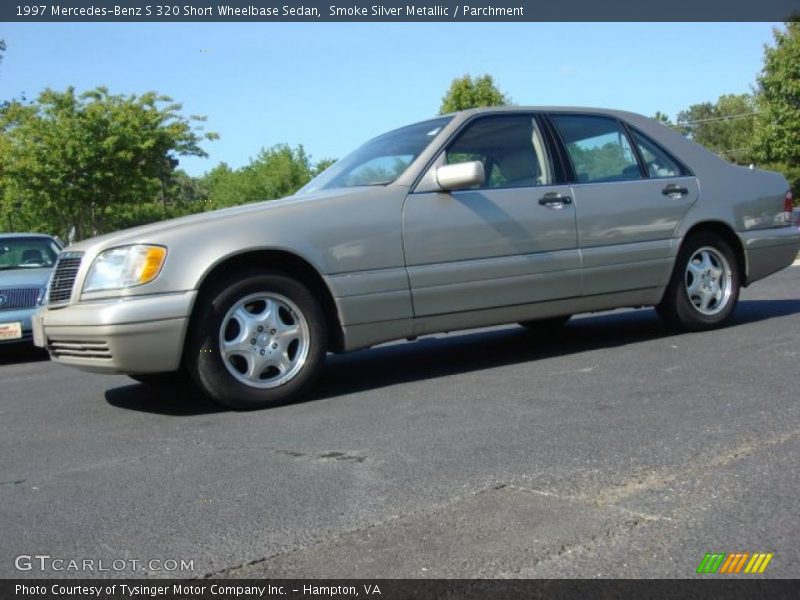 Smoke Silver Metallic / Parchment 1997 Mercedes-Benz S 320 Short Wheelbase Sedan