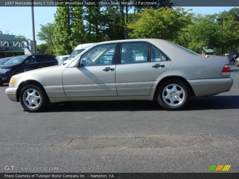 Smoke Silver Metallic / Parchment 1997 Mercedes-Benz S 320 Short Wheelbase Sedan