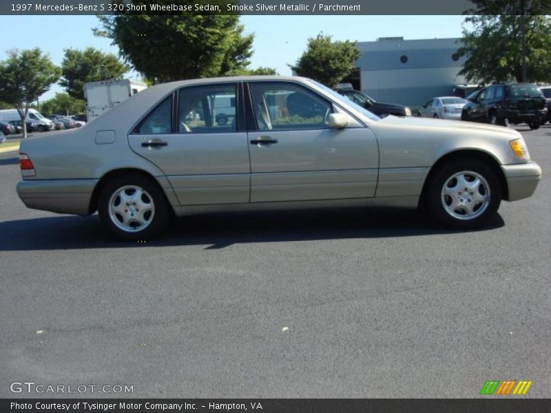 Smoke Silver Metallic / Parchment 1997 Mercedes-Benz S 320 Short Wheelbase Sedan