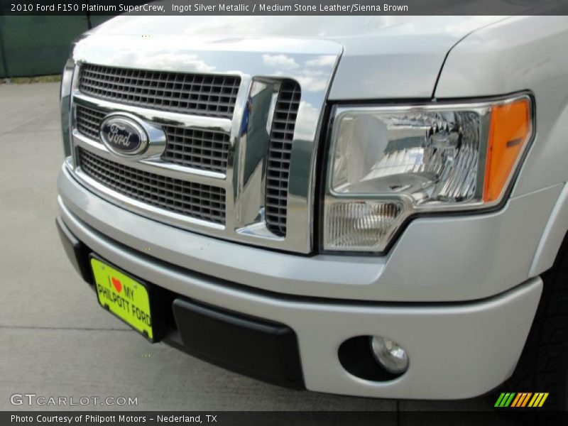Ingot Silver Metallic / Medium Stone Leather/Sienna Brown 2010 Ford F150 Platinum SuperCrew