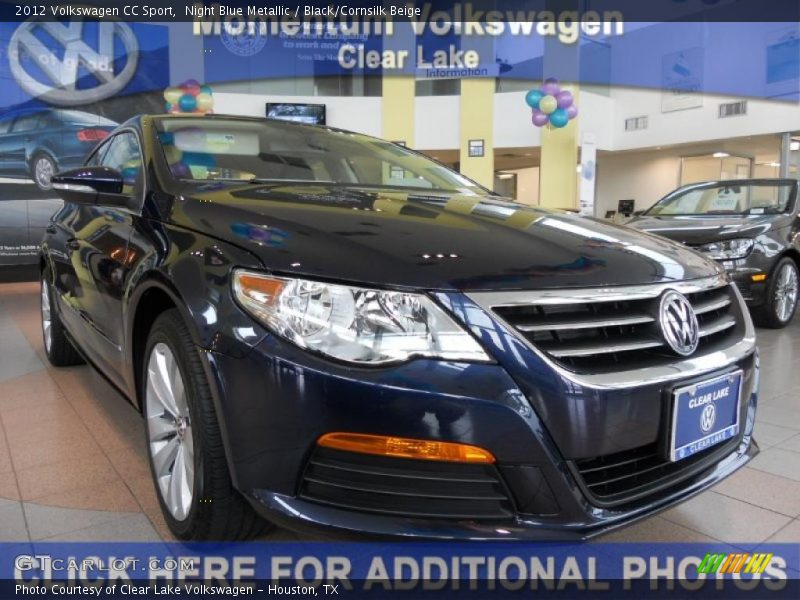 Night Blue Metallic / Black/Cornsilk Beige 2012 Volkswagen CC Sport