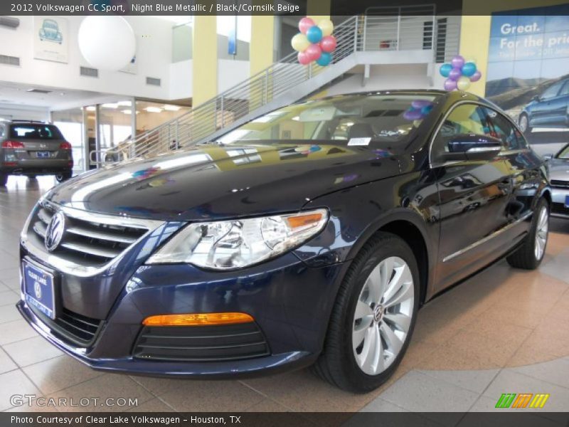 Night Blue Metallic / Black/Cornsilk Beige 2012 Volkswagen CC Sport