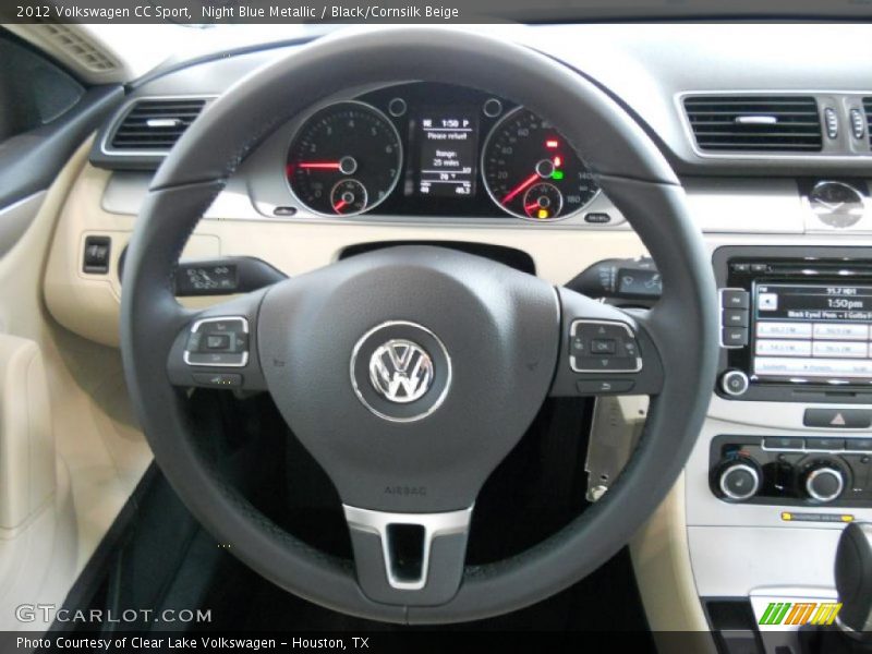 Night Blue Metallic / Black/Cornsilk Beige 2012 Volkswagen CC Sport