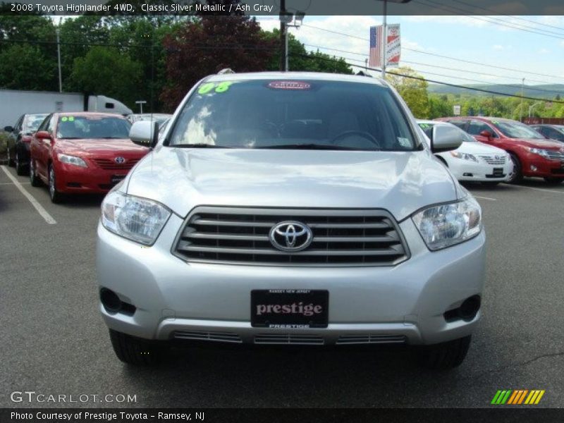 Classic Silver Metallic / Ash Gray 2008 Toyota Highlander 4WD