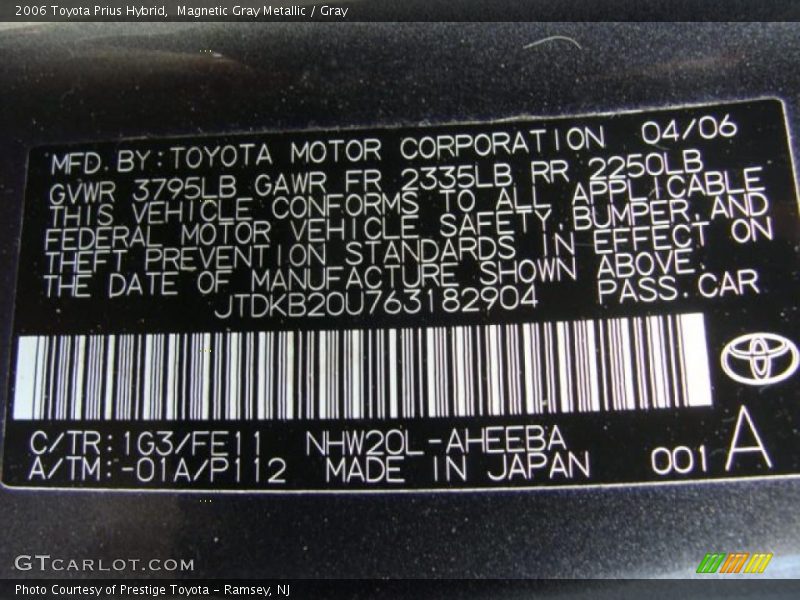 Magnetic Gray Metallic / Gray 2006 Toyota Prius Hybrid