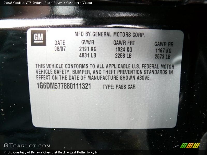 Black Raven / Cashmere/Cocoa 2008 Cadillac CTS Sedan