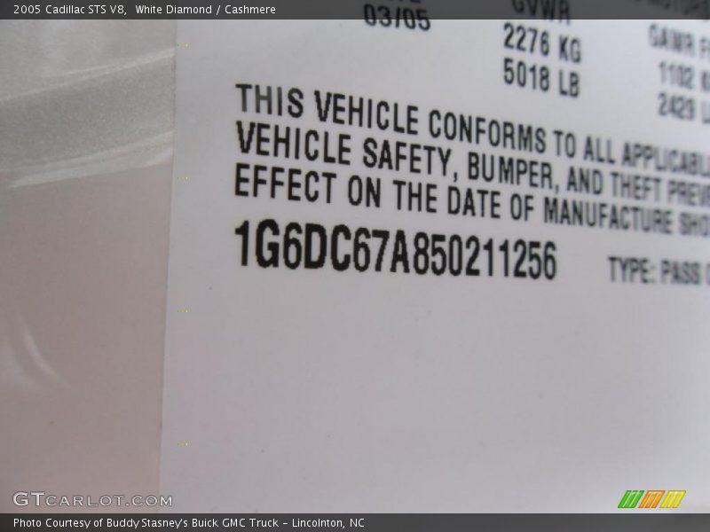 White Diamond / Cashmere 2005 Cadillac STS V8