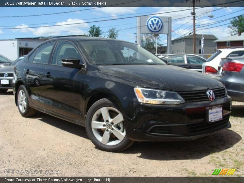 Black / Cornsilk Beige 2011 Volkswagen Jetta TDI Sedan