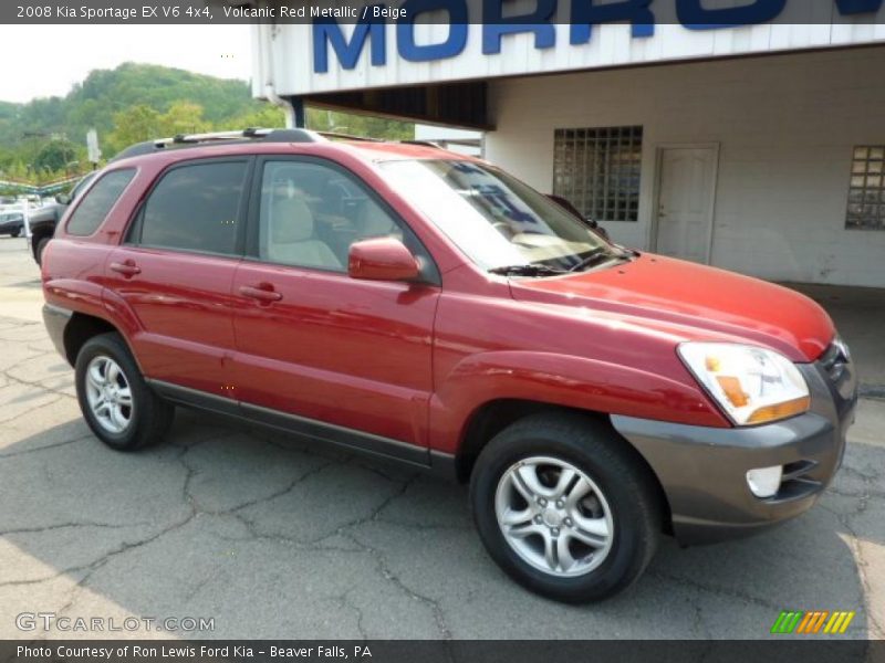 Volcanic Red Metallic / Beige 2008 Kia Sportage EX V6 4x4