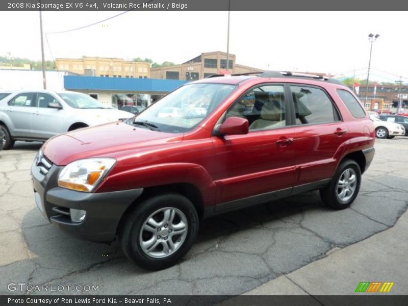 Volcanic Red Metallic / Beige 2008 Kia Sportage EX V6 4x4