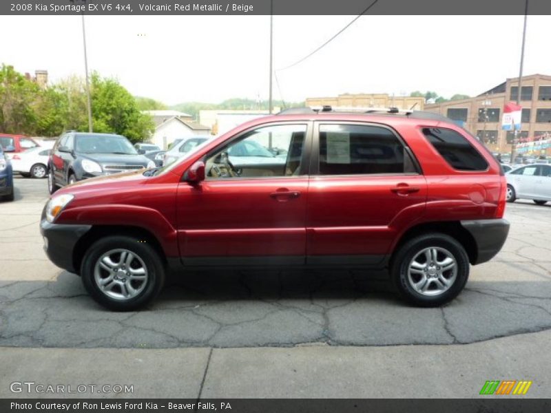 Volcanic Red Metallic / Beige 2008 Kia Sportage EX V6 4x4