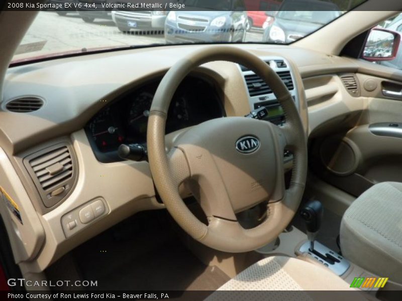 Volcanic Red Metallic / Beige 2008 Kia Sportage EX V6 4x4