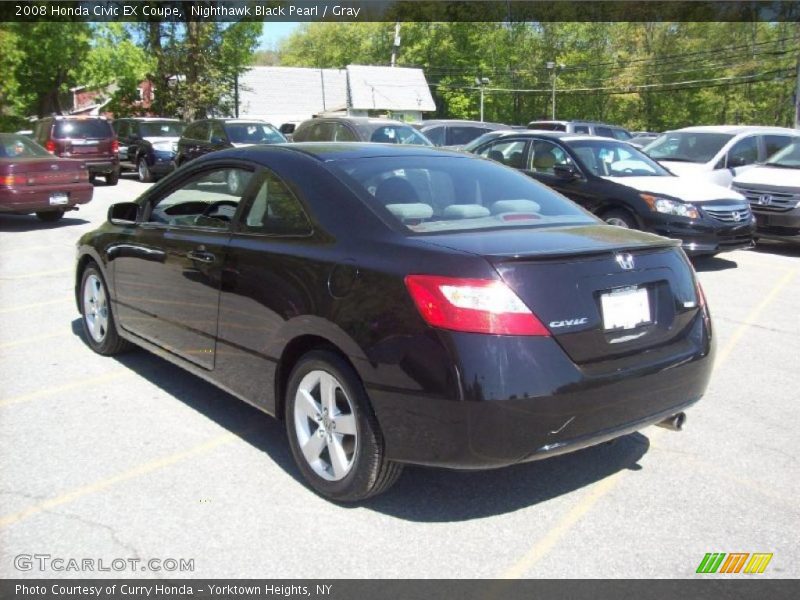 Nighthawk Black Pearl / Gray 2008 Honda Civic EX Coupe