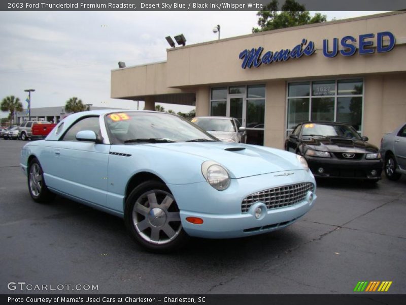 Desert Sky Blue / Black Ink/Whisper White 2003 Ford Thunderbird Premium Roadster