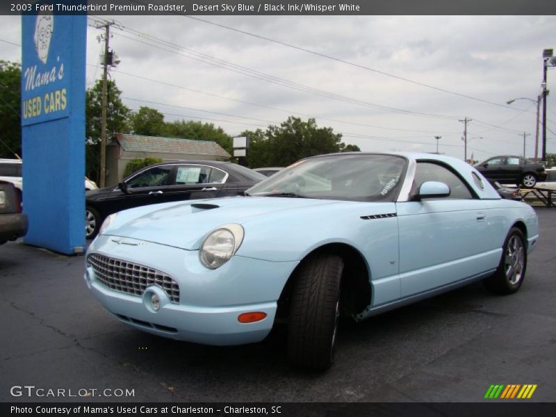Desert Sky Blue / Black Ink/Whisper White 2003 Ford Thunderbird Premium Roadster