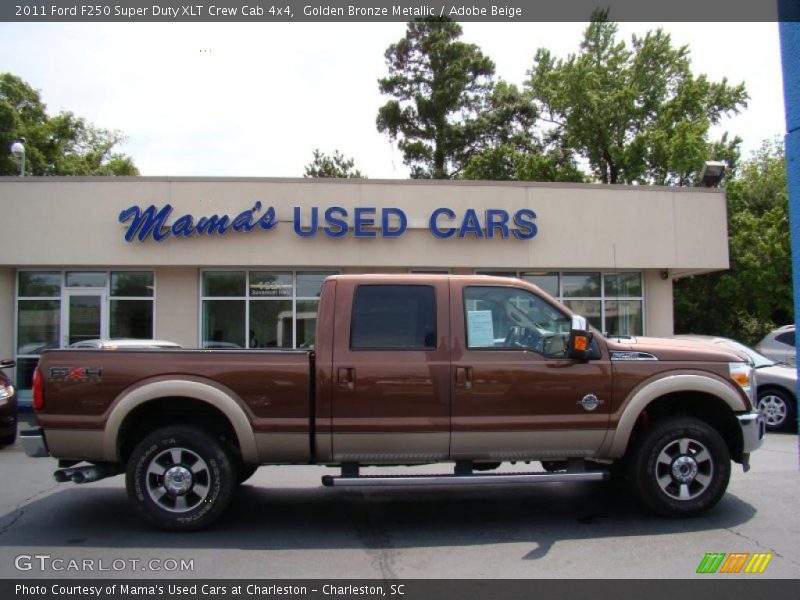 Golden Bronze Metallic / Adobe Beige 2011 Ford F250 Super Duty XLT Crew Cab 4x4