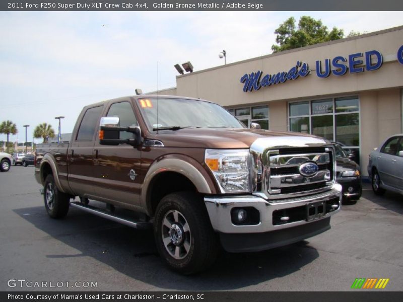 Golden Bronze Metallic / Adobe Beige 2011 Ford F250 Super Duty XLT Crew Cab 4x4