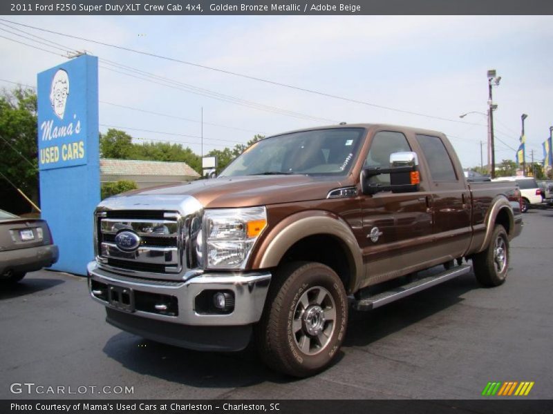 Golden Bronze Metallic / Adobe Beige 2011 Ford F250 Super Duty XLT Crew Cab 4x4