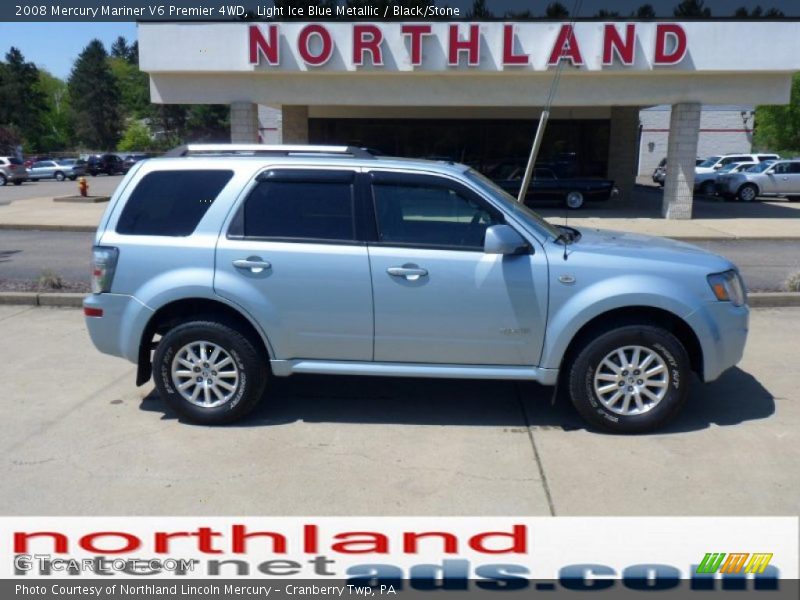 Light Ice Blue Metallic / Black/Stone 2008 Mercury Mariner V6 Premier 4WD