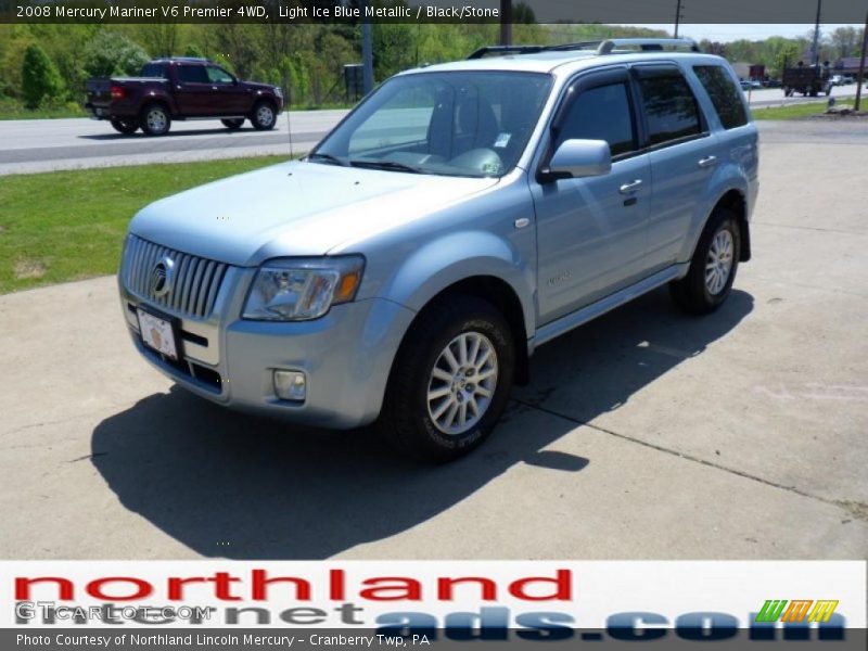 Light Ice Blue Metallic / Black/Stone 2008 Mercury Mariner V6 Premier 4WD