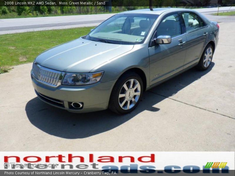 Moss Green Metallic / Sand 2008 Lincoln MKZ AWD Sedan