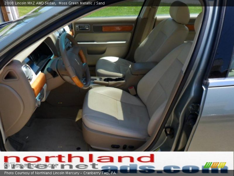 Moss Green Metallic / Sand 2008 Lincoln MKZ AWD Sedan