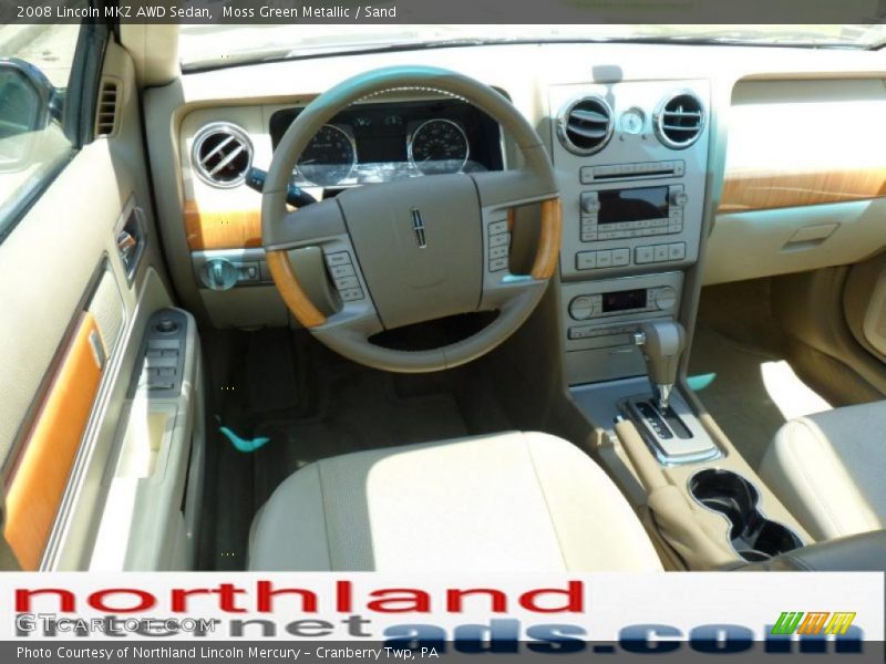 Moss Green Metallic / Sand 2008 Lincoln MKZ AWD Sedan